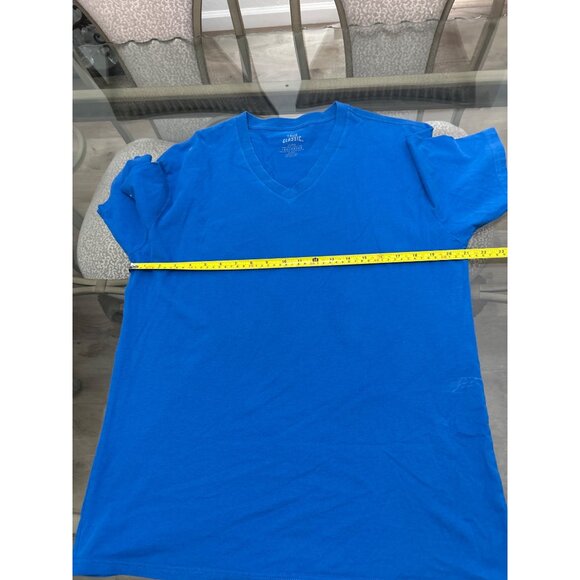 True Classic Mens V-Neck T-Shirt X-Large Blue Cotton/Polyester Blend - Picture 6 of 7